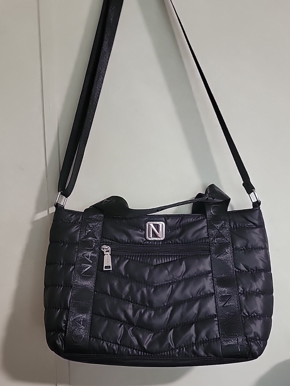 Nautica Black Quilted Shoulder Bag (New)
